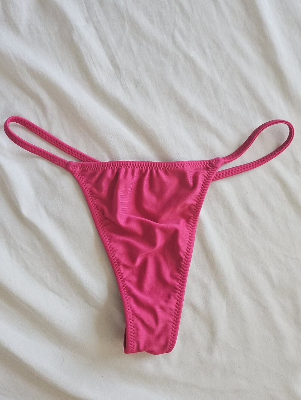 Gyaru Brand Hot Pink Thong Bikini Bottom Gold Hardware